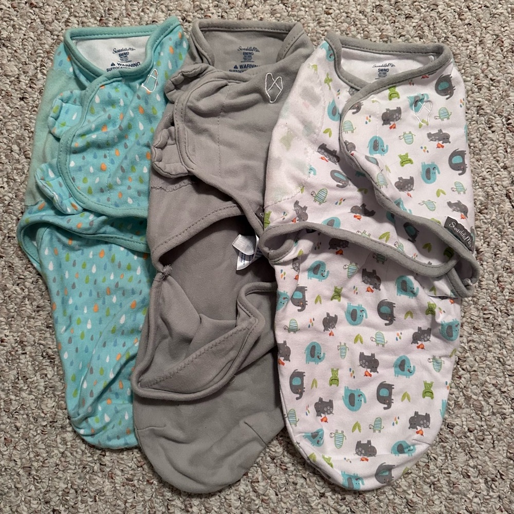 SwaddleMe Baby Swaddle Set - Mint, Gray, and Multicolor